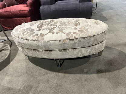 Floral Sage Oval Ottoman