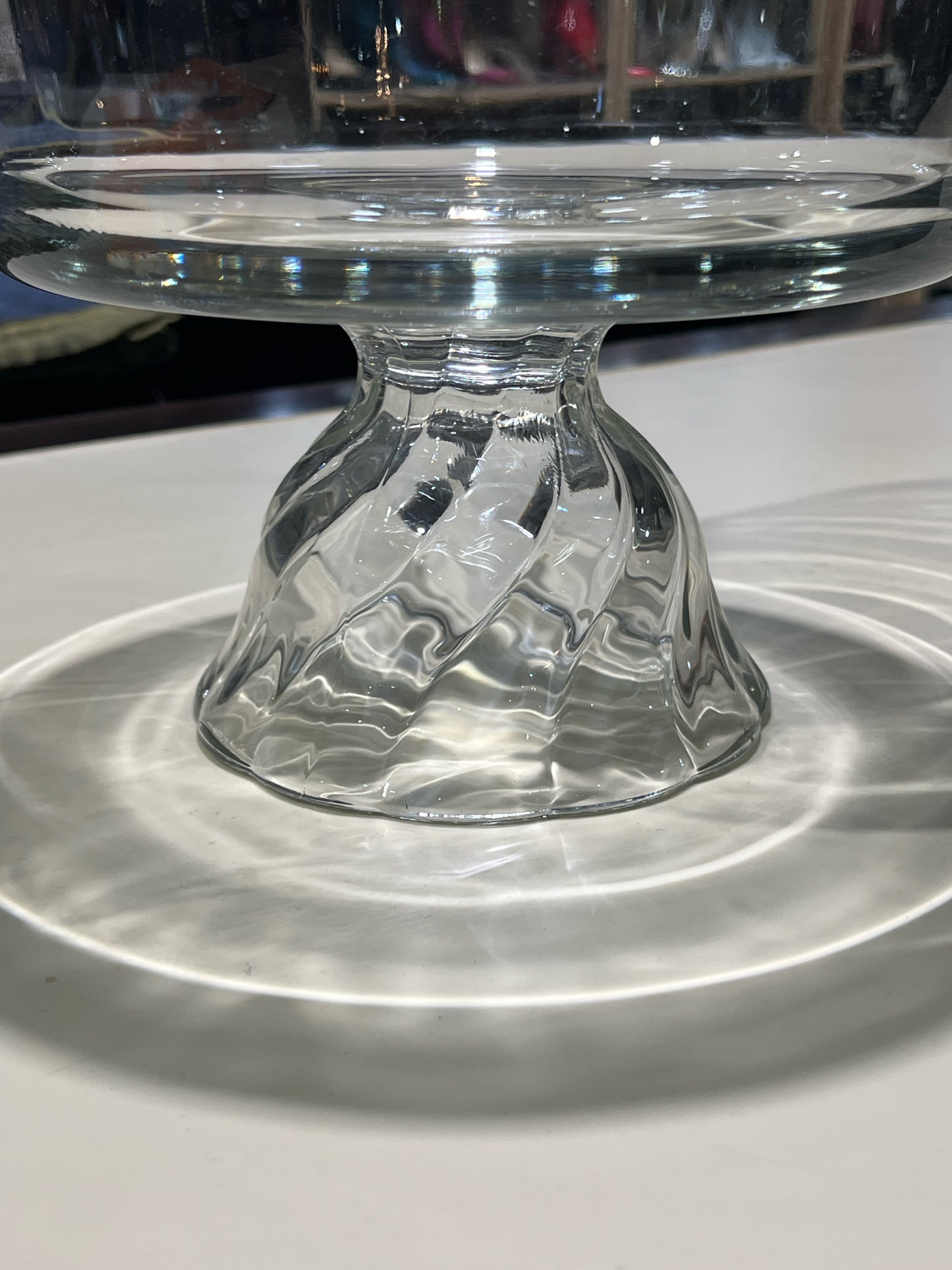 Clear Glass Twisted Base Trifle Bowl