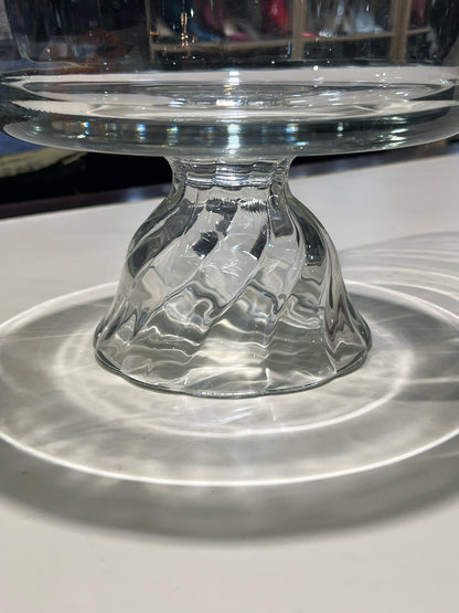 Clear Glass Twisted Base Trifle Bowl