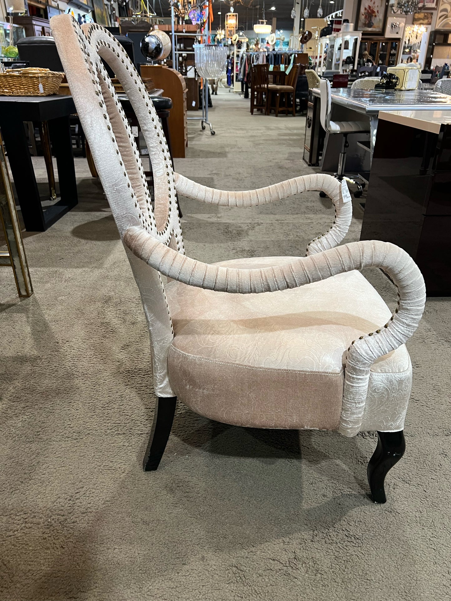 Floral Fabric Ribbon Arm Chair