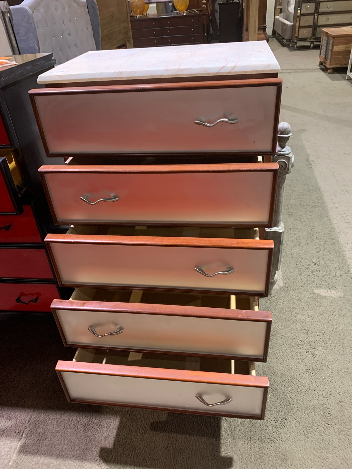 Kent Coffey White & Brown Asian Dresser