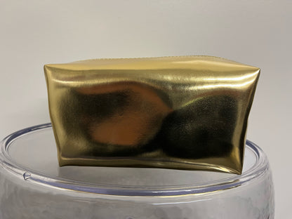Badgley & Mischka Clear & Gold Cosmetic Bag