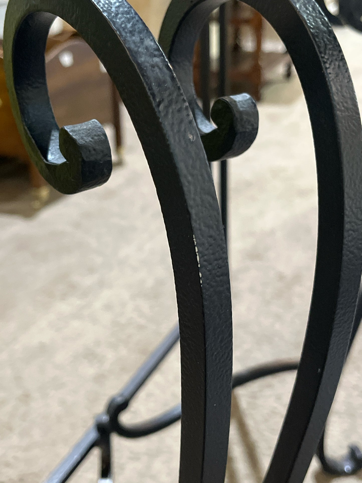 Black Half Moon Iron Table