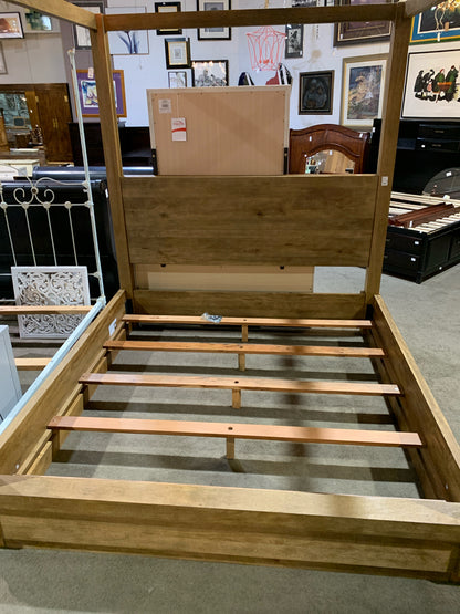 William Sonoma King Grey Wood Bed