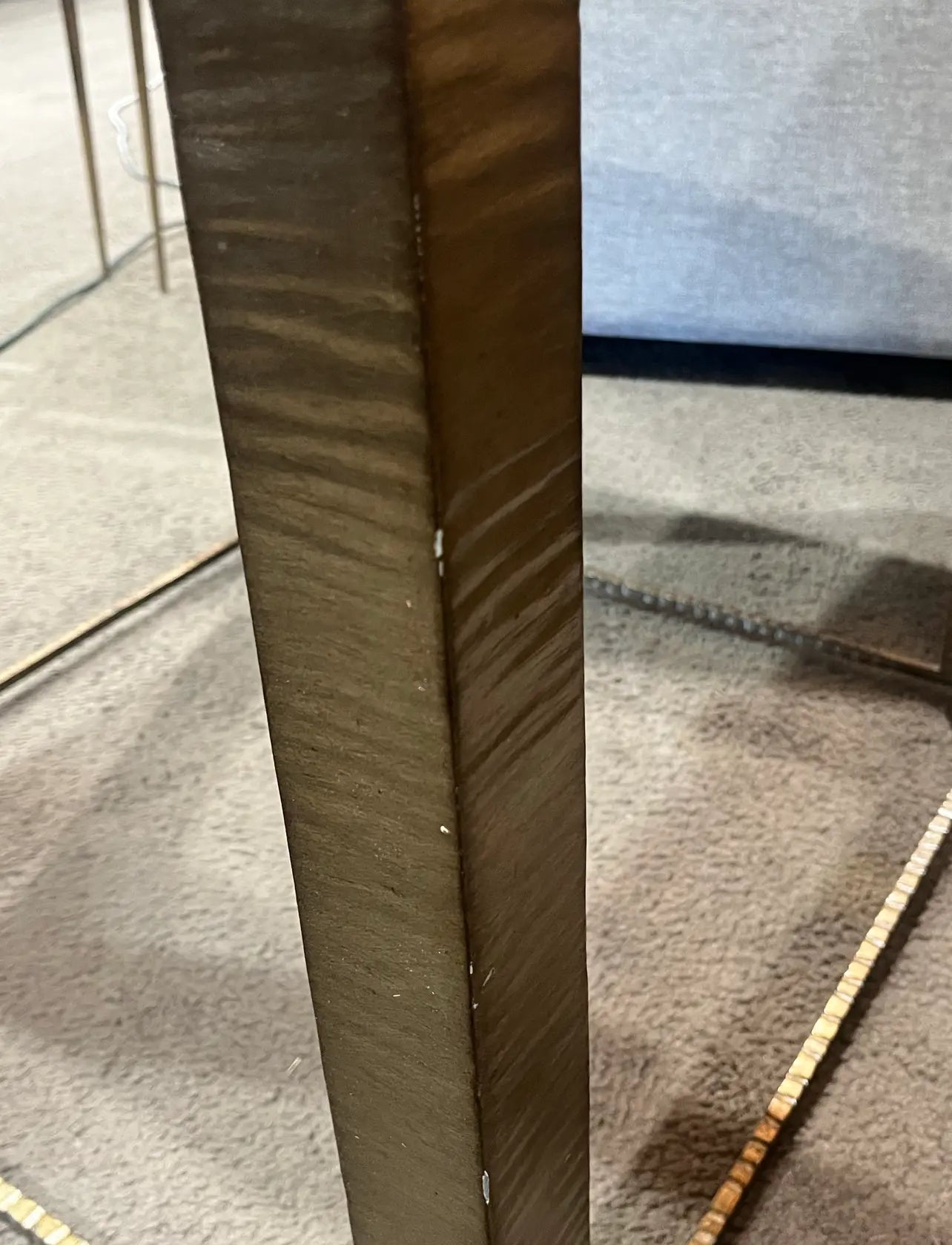 Lexington Tan Travertine Top & Brush Metal Frame "Stone Canyon" Side Table