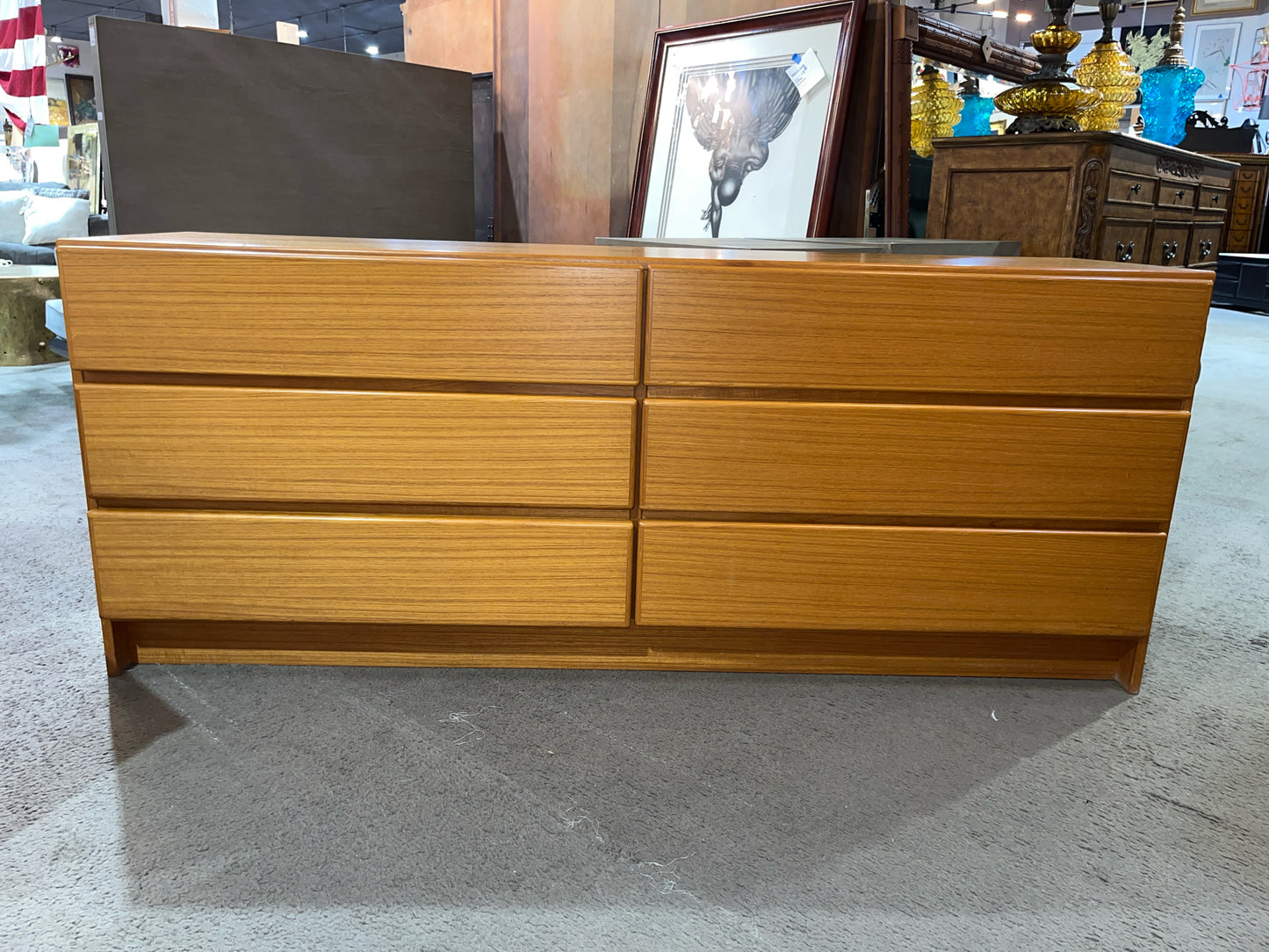 Scan Coll Danish Modern 6 Drawer Teak Dresser