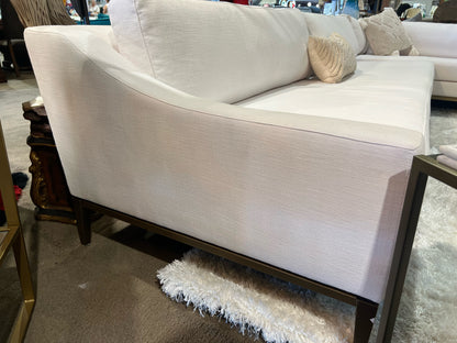 Restoration Hardware 2 Piece  White Fabric "Italia Slope" Sectional