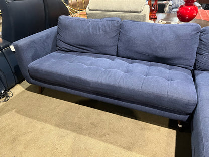 Living Spaces Blue Denim Fabric Sectional