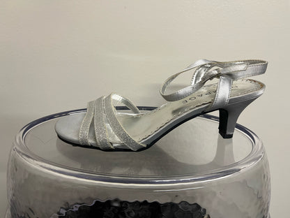 Rampage Silver Kitten Heel Sandals