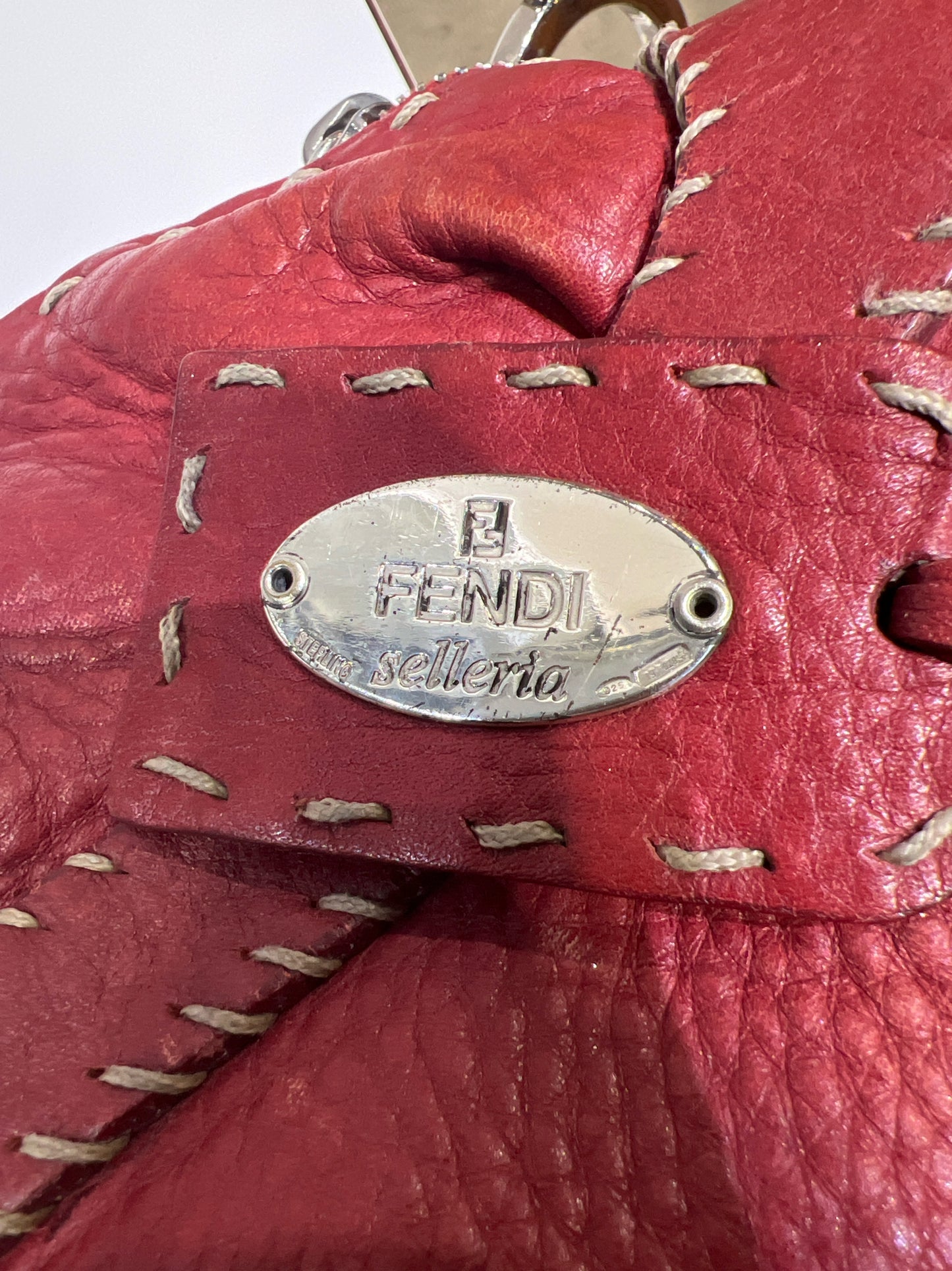 Fendi Red Leather Shoulder Bag