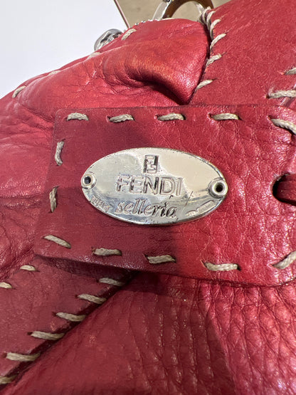 Fendi Red Leather Shoulder Bag