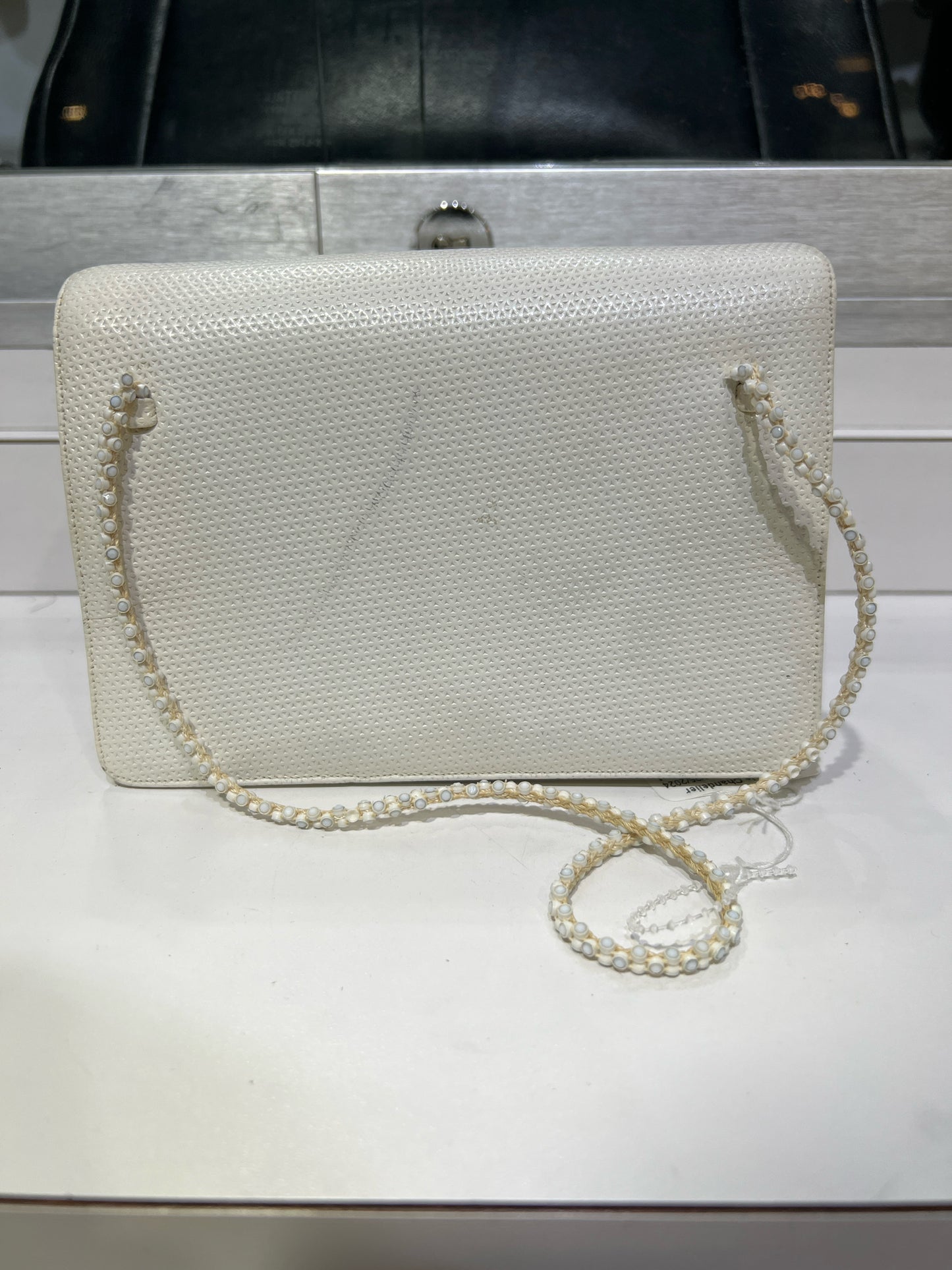 Vintage Judith Leiber Beige Textured Leather Purse