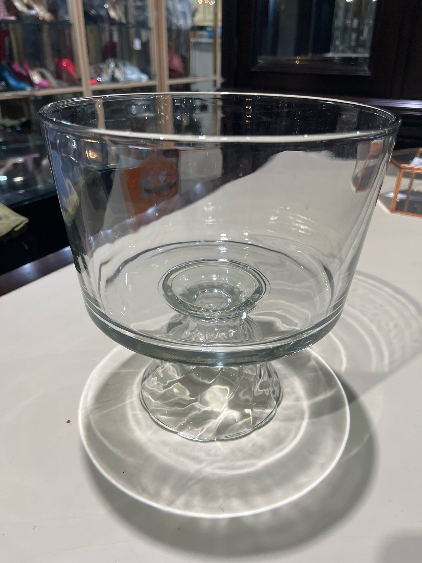 Clear Glass Twisted Base Trifle Bowl
