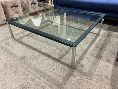 48" x 48" Artemest Glass Top & Chrome Frame "Cassina"Coffee Table