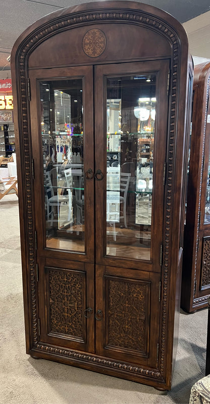 4 Door Arched Top Darkwood Cabinet