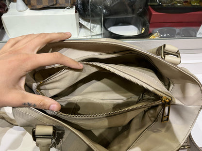 Burberry Cream Plaid Tote