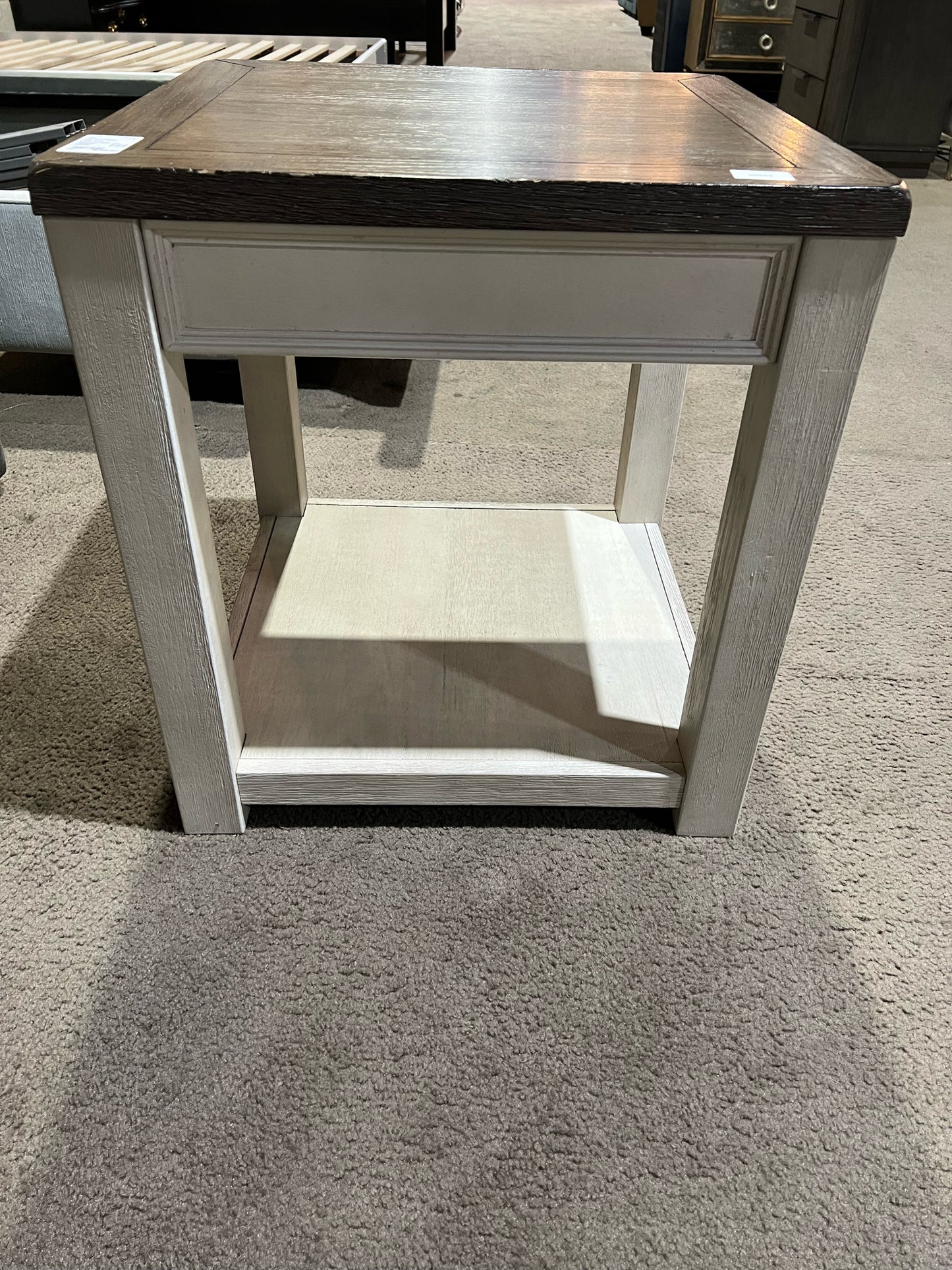 Ashley Furniture Gray Wood "Bolanburg" Side Table