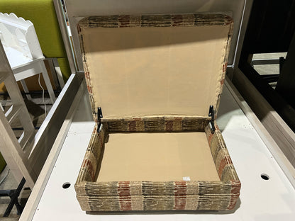 Multi Color Striped Fabric Storage Ottoman