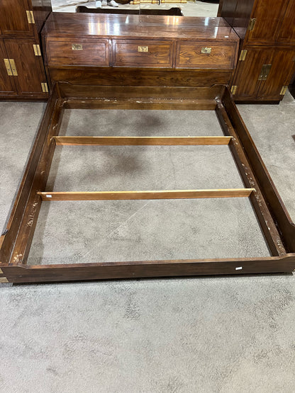 Henredon Campaign Style King Size Bed