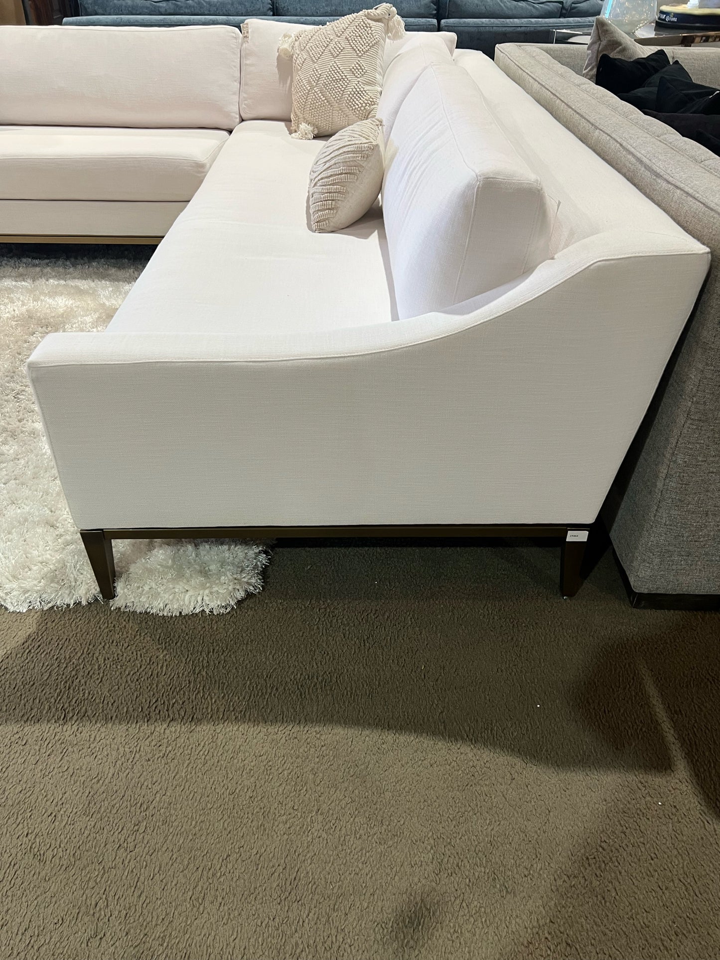 Restoration Hardware 2 Piece  White Fabric "Italia Slope" Sectional