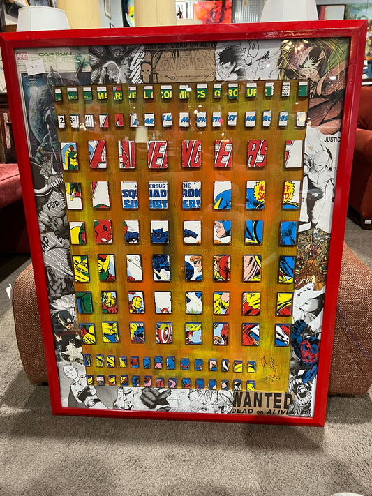 Framed Marvel Avengers Comic Book Mosaic
