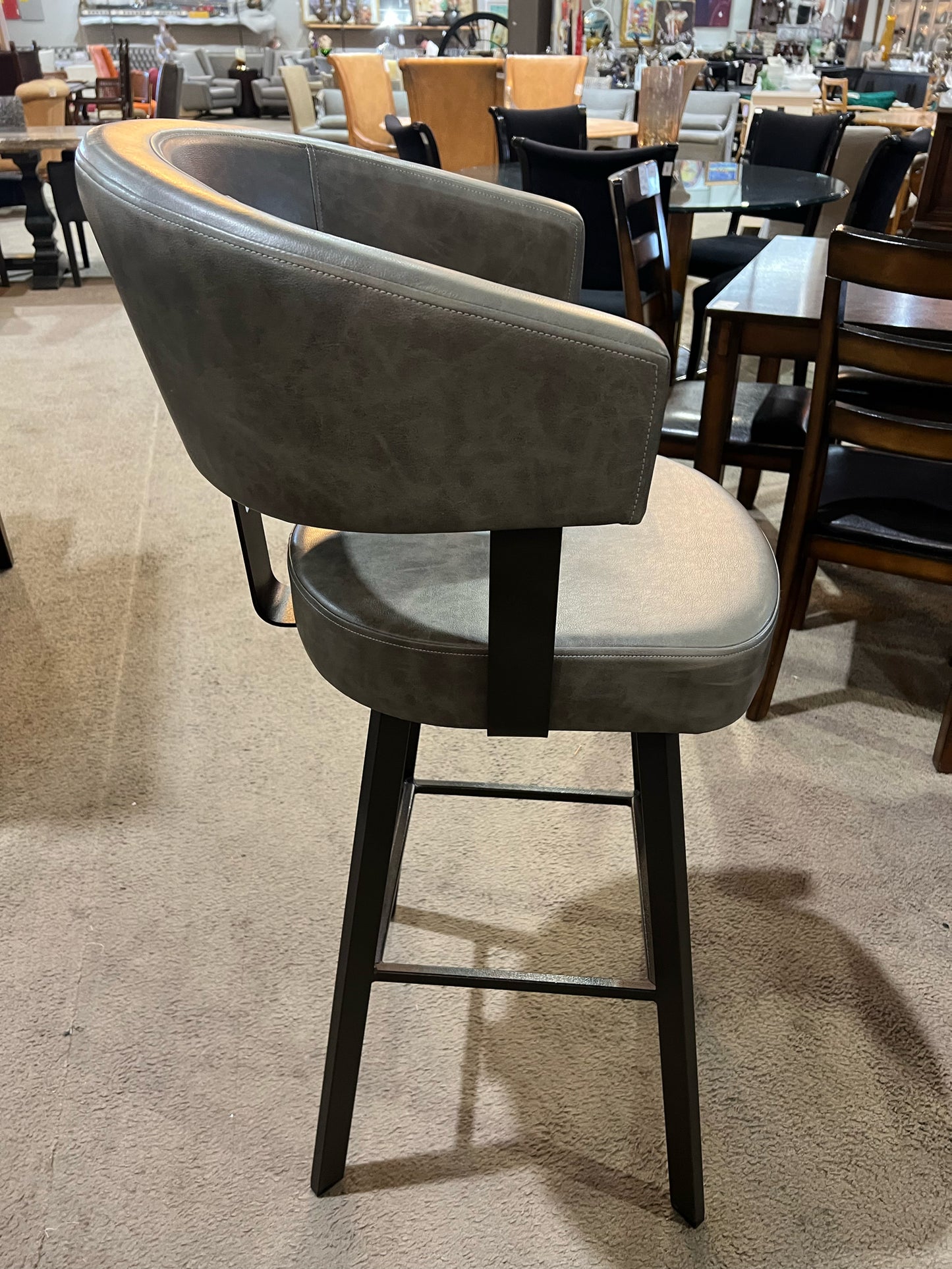 Amisco Vegan Leather Grisom Bar Stool