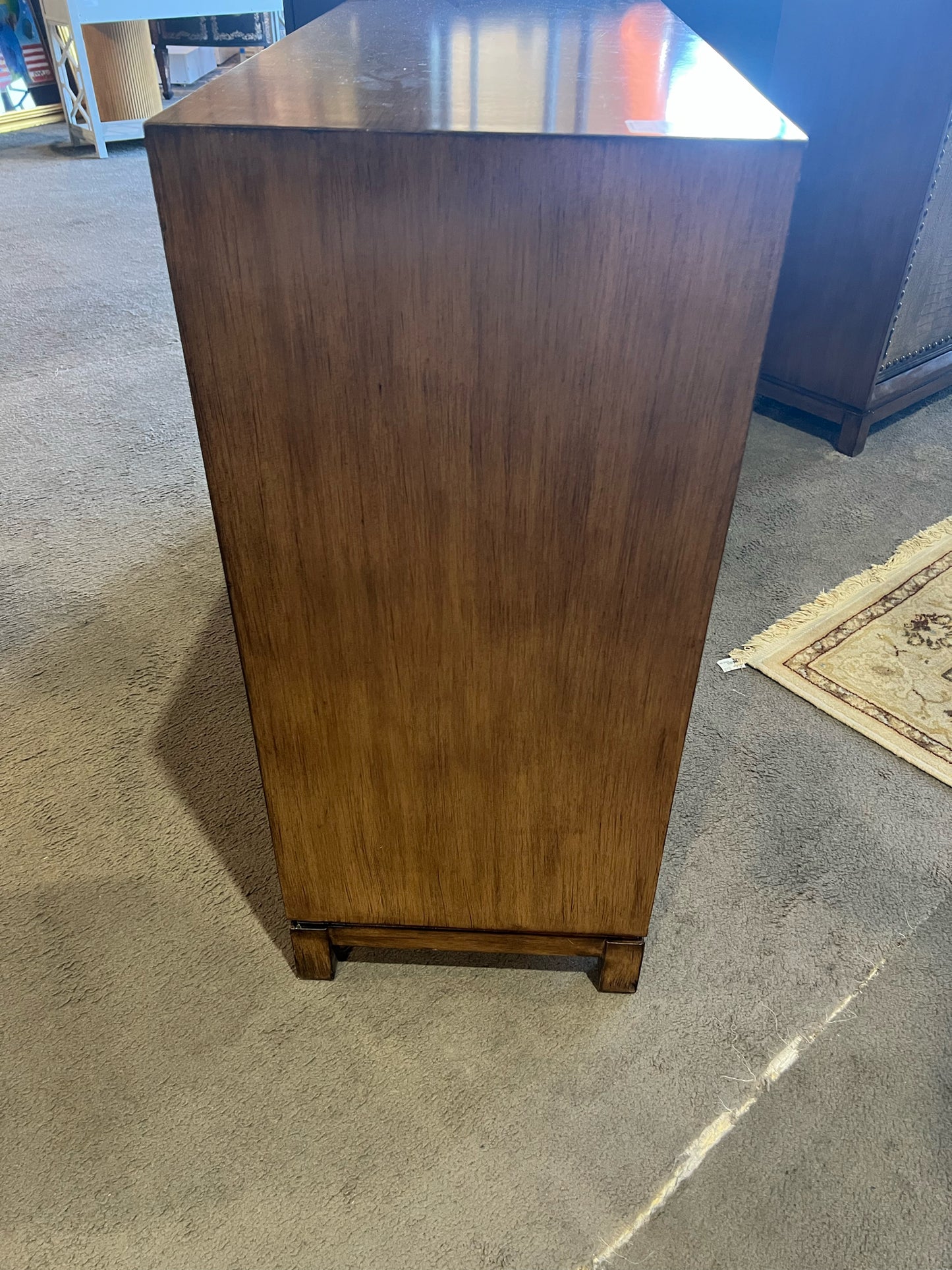 Stein World Dark Wood Gator Skin Face "Weir" Cabinet