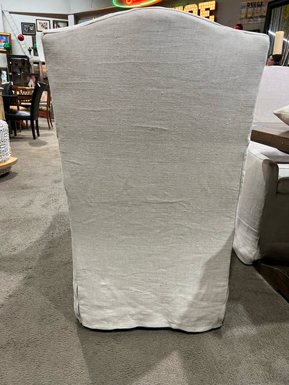 Restoration Hardware Tan Fabric "Belgian Slope" Slip Cover Chair