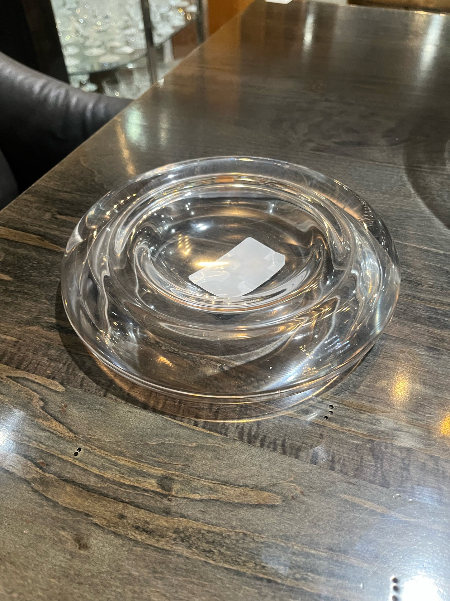 1980's Enzo Mari 2 Piece Crystal Footed Bowl
