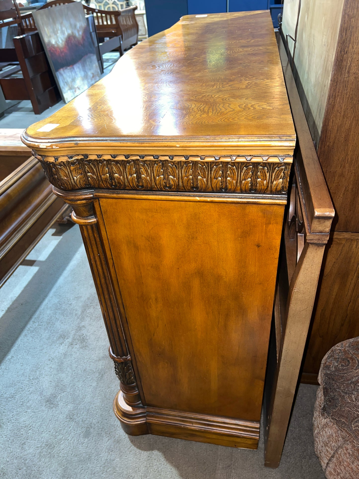 Pulaski Brown Wood Ornate Dresser