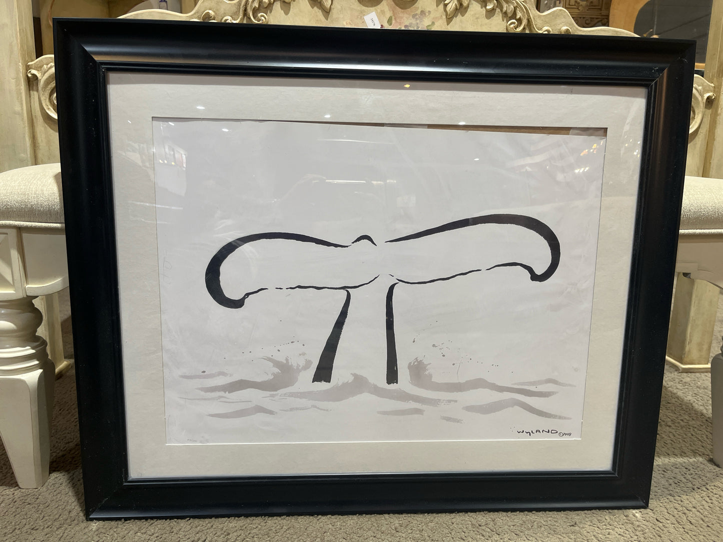 Wyland "Whale Tail" Painting in Black Frame