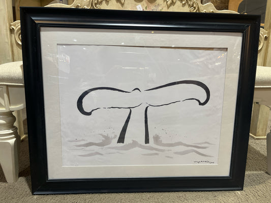 Wyland "Whale Tail" Painting in Black Frame