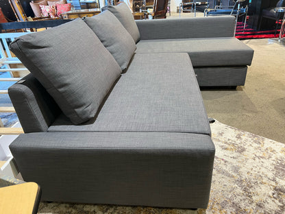 Modern Style Gray Fabric Storage Sectional