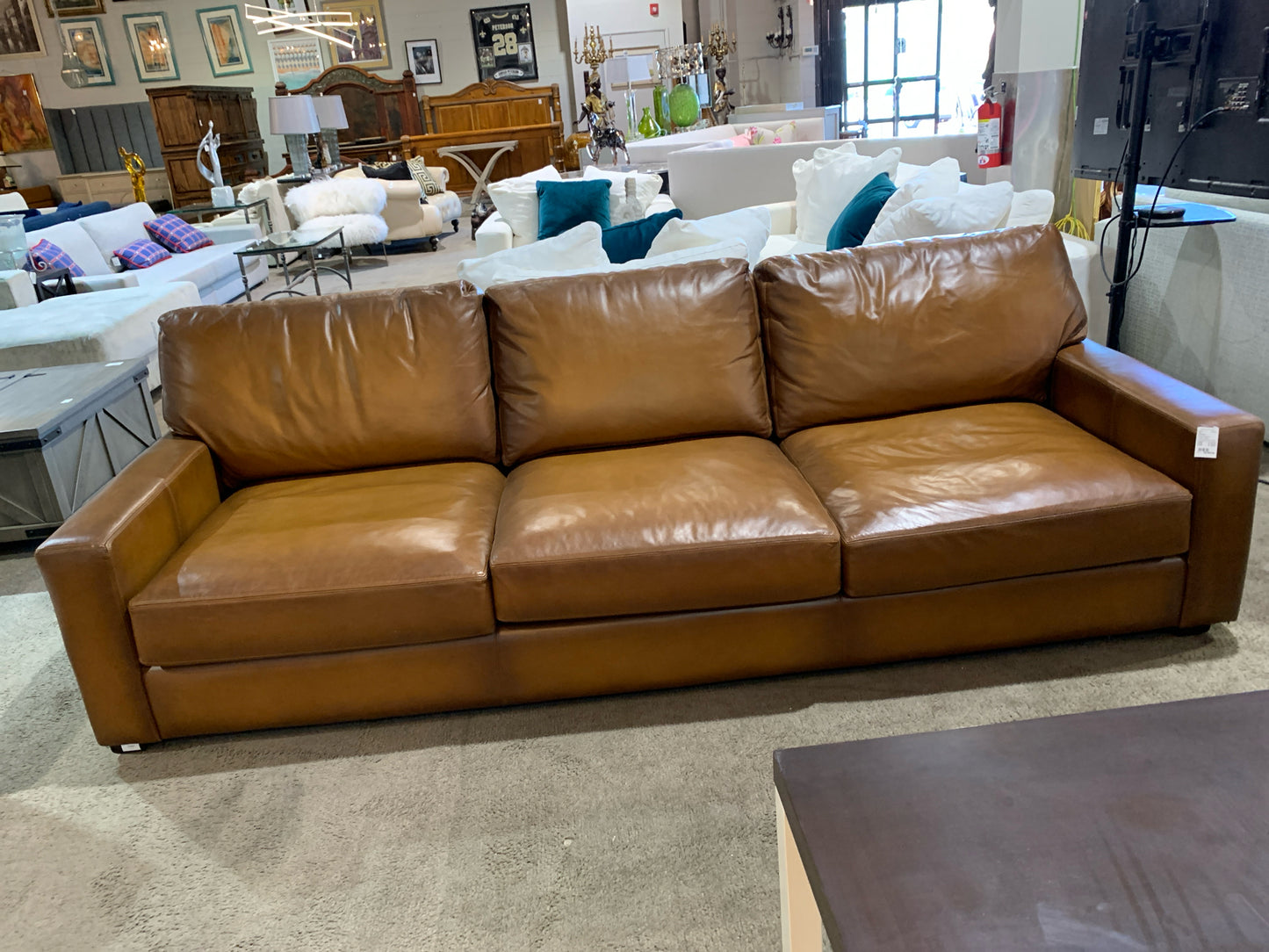 Pottery Barn Brown Leather "Turner" Sofa