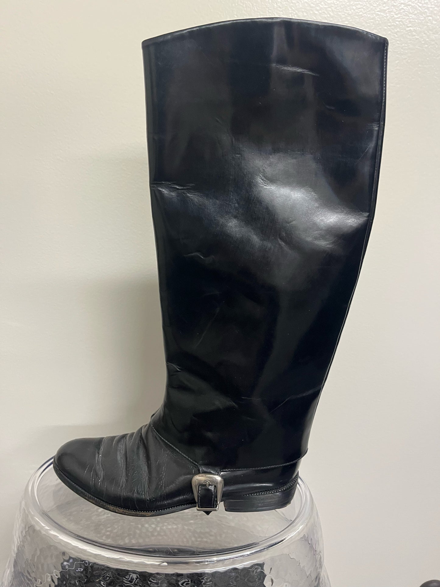 Charles David Black Leather Riding Boots