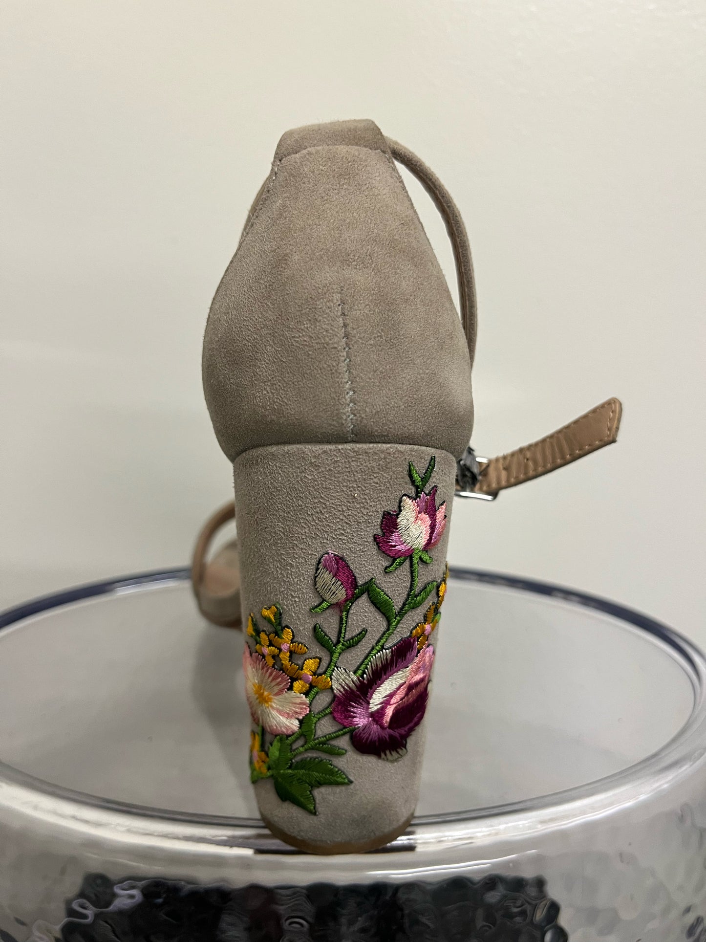 Steve Madden Taupe Floral Heel Sandals