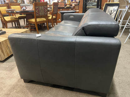 Italian Grey Modern Leather Sofa