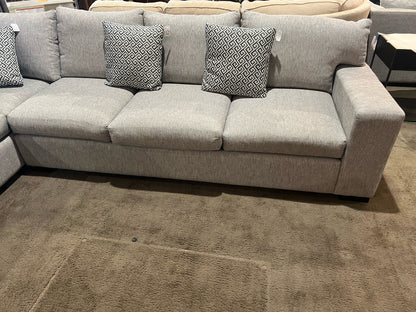 Ambiance Home Custom Tan/Gray Fabric Sectional w/ Pillows