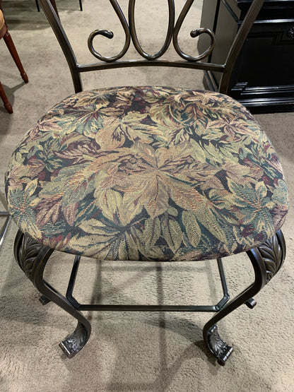Metal Frame & Paisley Cushion Bar Stool
