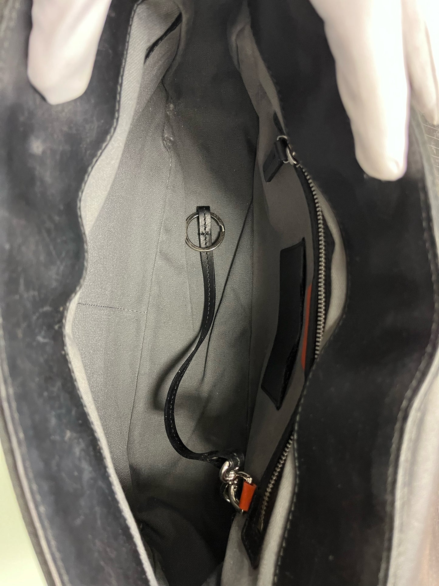 Shinola Detroit Gray Suede Shoulder Bag