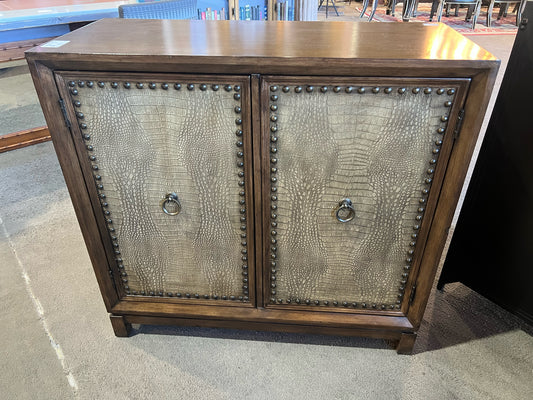 Stein World Dark Wood Gator Skin Face "Weir" Cabinet