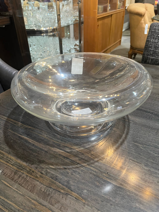 1980's Enzo Mari 2 Piece Crystal Footed Bowl