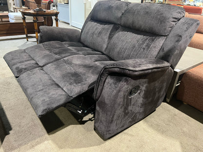 Dark Gray 2 Seat Electric Reclining Fabric Loveseat