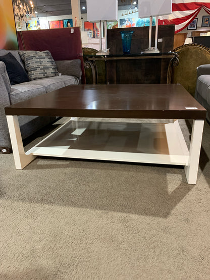 Large White Lacquered Coffee Table