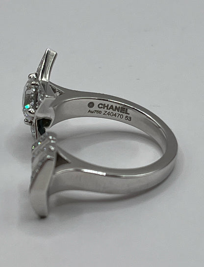 Chanel 18K White Gold & Diamond Comete Ring