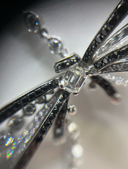 1932 Chanel 18K White Gold & Diamond "Rudan Series" Bowtie Necklace