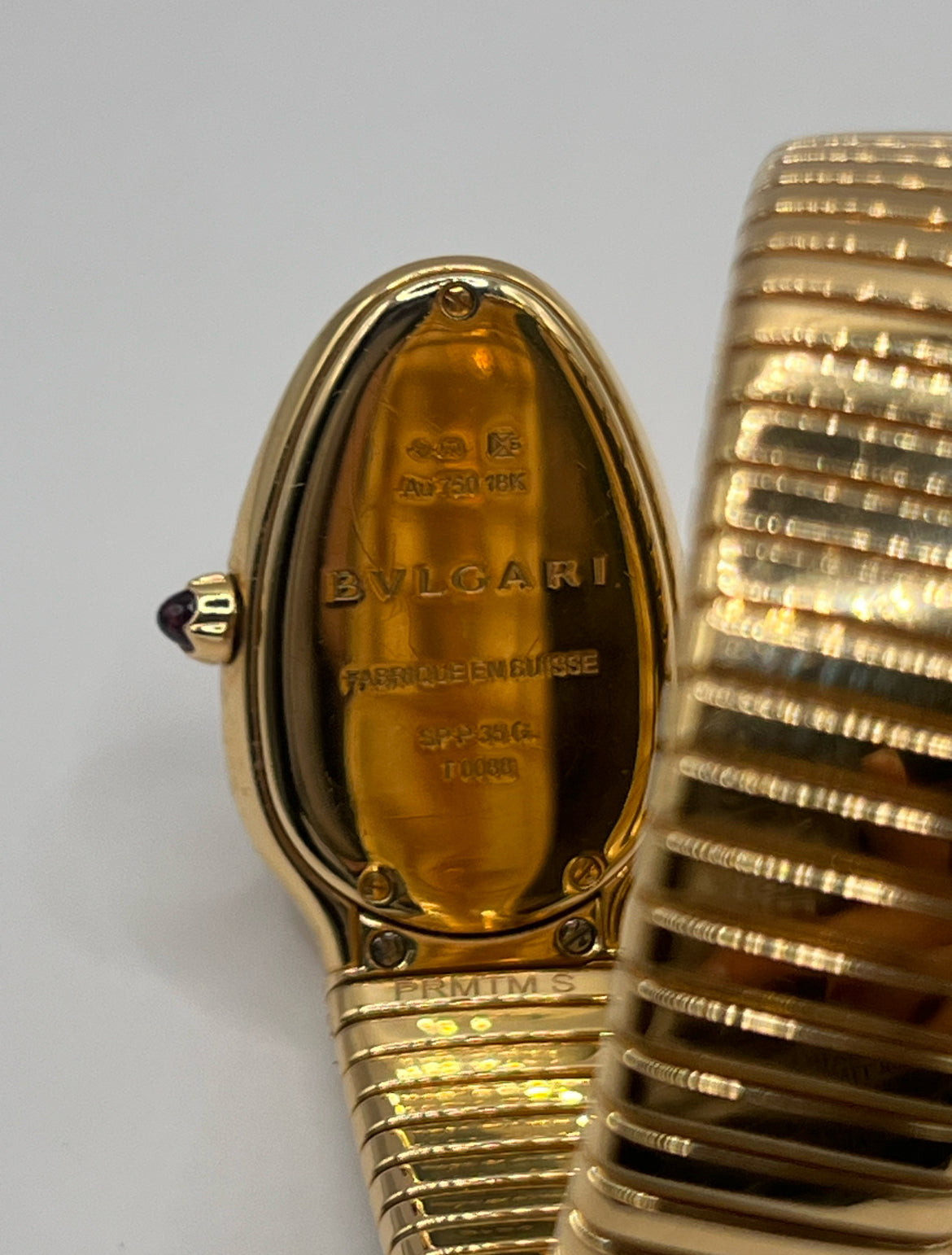 Bulgari 18K Rose Gold & Diamond Pave Dial "Serpenti" Watch
