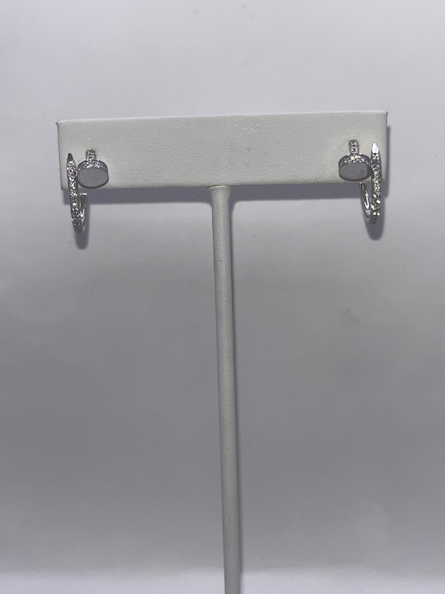 Cartier 18K White Gold & Diamond "Juste un Clou" Earrings