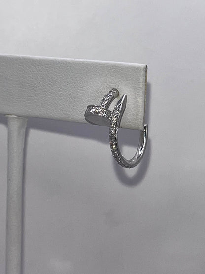 Cartier 18K White Gold & Diamond "Juste un Clou" Earrings