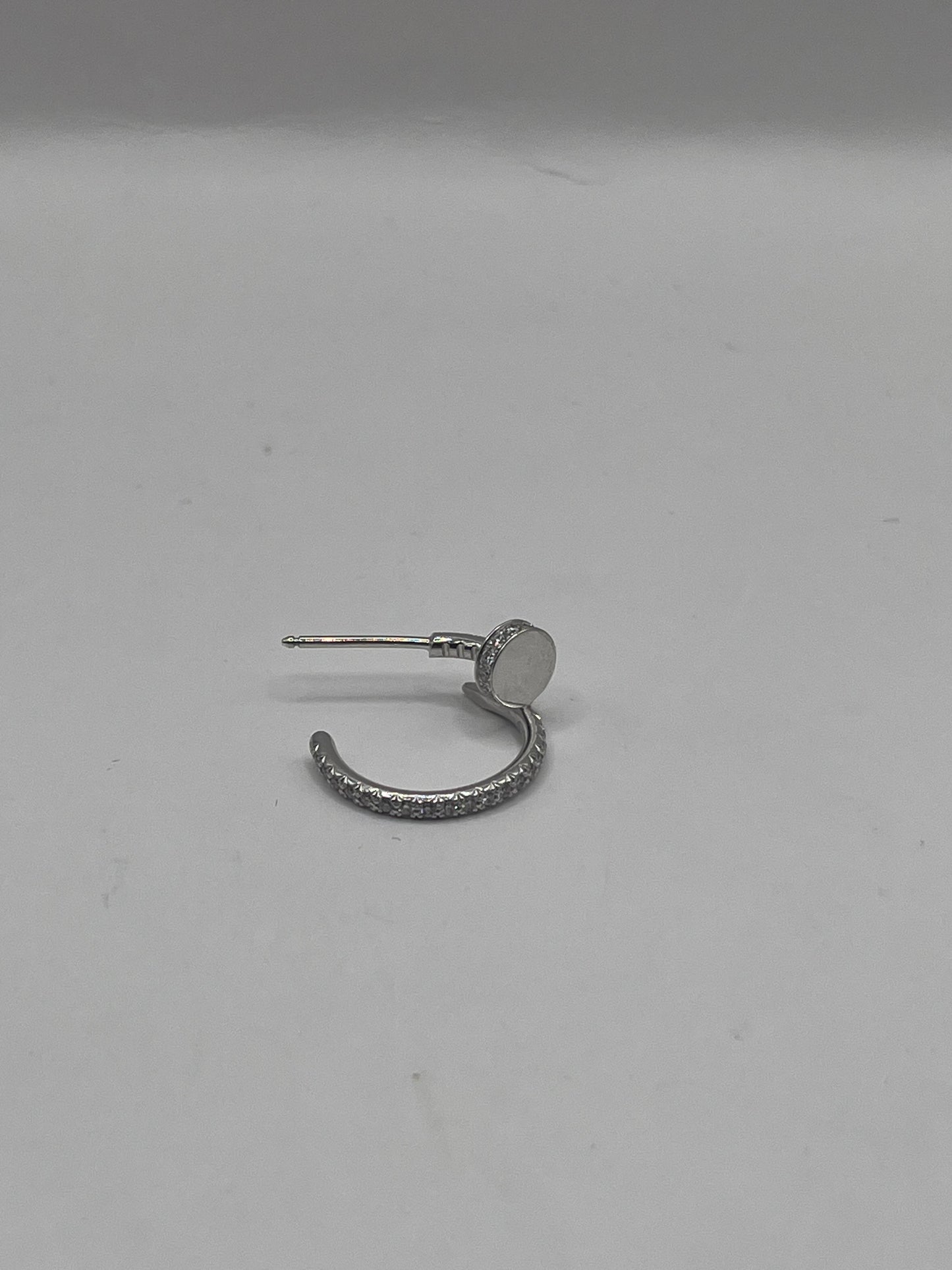Cartier 18K White Gold & Diamond "Juste un Clou" Earrings
